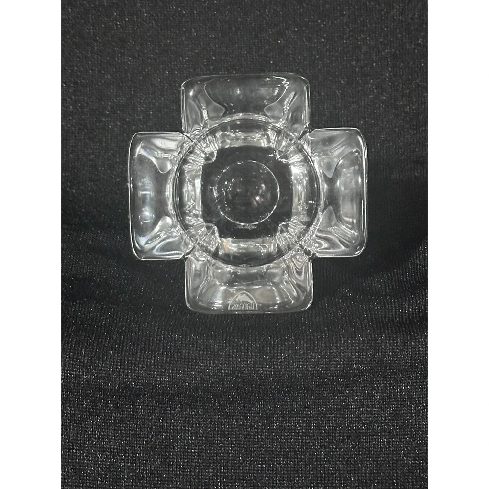 Art Deco Orrefors Crystal Tea Light Votive Candle Holder Sweden Signed & Sticker